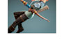 create a game ready 3d character model, rigged and textured